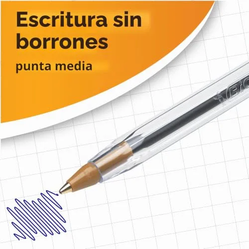 BIC ▫️ 8373629 Cristal Original - Caixa de 50 unidades, canetas esferográficas com ponta média de 1,0 mm, cor verde 4