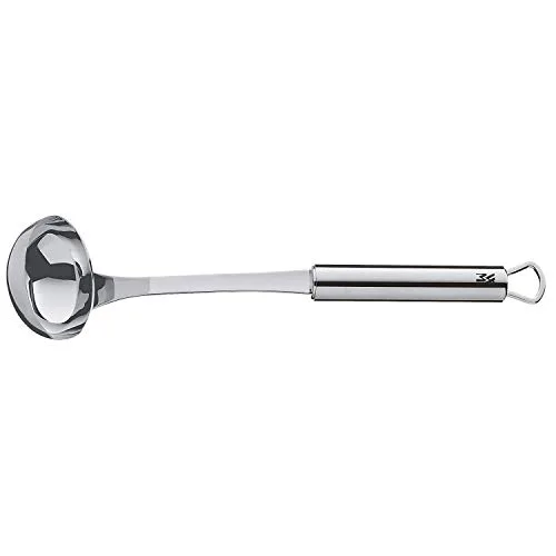WMF ▫️ Profi Plus - Conjunto de cozinha de 6 peças, suporte para pendurar com 5 acessórios, concha, escumadeira, colher de molho, espátula, garfo para carne, aço inoxidável polido 6