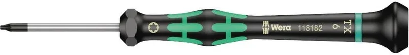 Wera ▫️ 2067 Chave de fendas TORX HF com função de retenção para aplicações eletrónicas, TX 6 x 40 mm