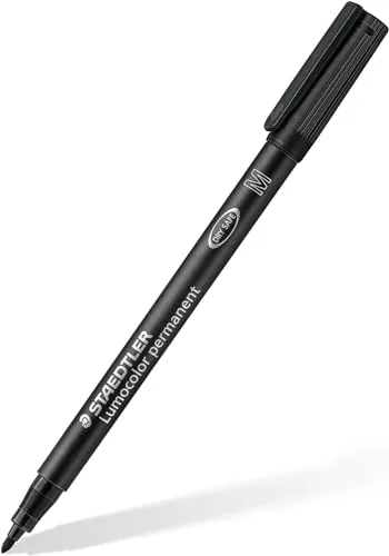 STAEDTLER ▫️ Lumocolor 31 Marcadores permanentes – preto, embalagem de 4, S/F/M/B 3
