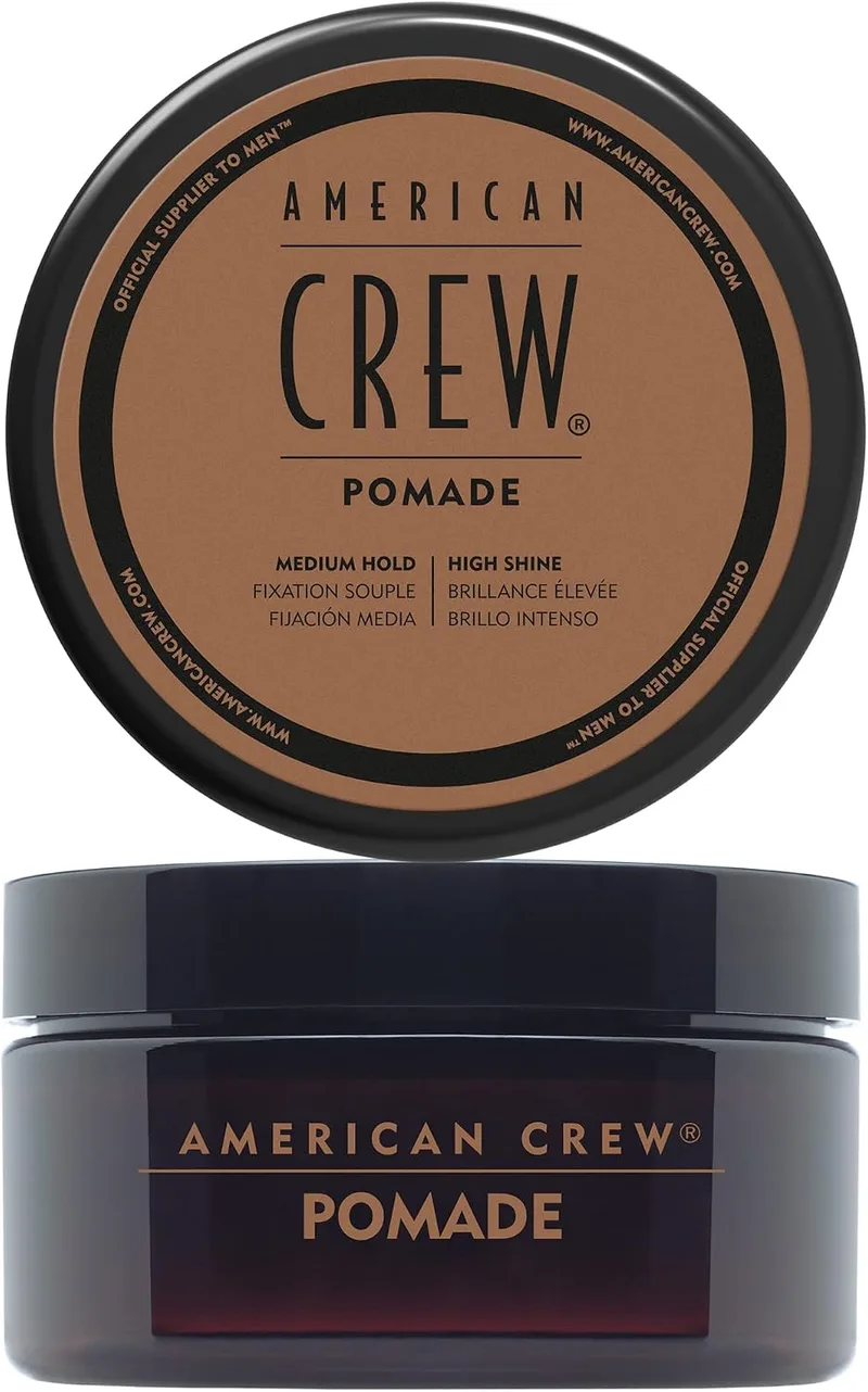 American Crew ▫️ Pomada, Cera para o Cabelo Masculino, Fixação Elevada, Forte e Duradoura, Confere Definição e Brilho, Acabamento Flexível, Para Cabelos de Qualquer Comprimento