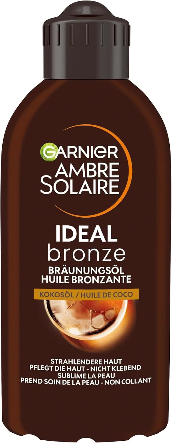 Garnier ▫️ Ambre Solaire Delial Óleo Bronzeador para Pele Muito Escura, 200 ml
