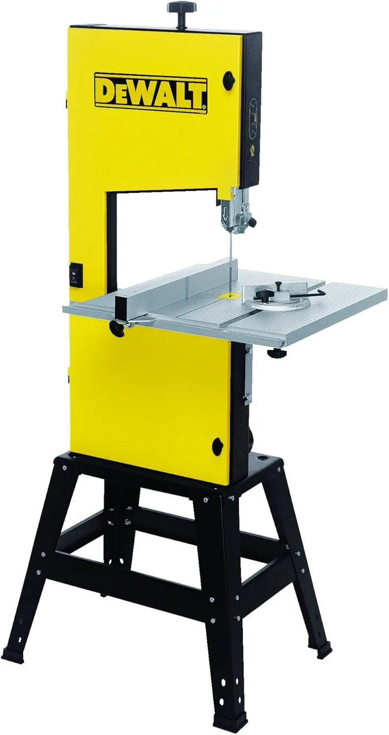 DeWalt DW876-QS - Serra de fita 1.000 W, 1 Hp, altura de corte 200 mm, mesa 500 x 500 mm, Amarelo/Preto