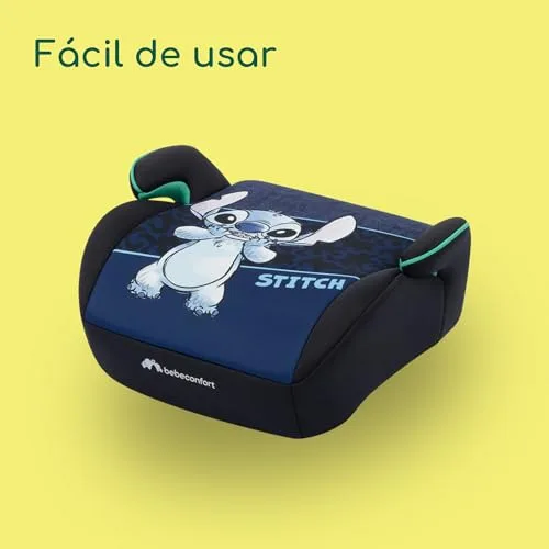 Bebeconfort ▫️ Disney Manga i-Safe, Assento Elevador para Automóvel, Cadeira de Automóvel Stitch, 6-12 anos, 128–150 cm, 22-36 kg, Leve, fácil de instalar com o cinto de segurança, almofadada, tecidos suaves, Stitch autêntico 4