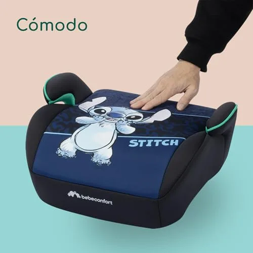 Bebeconfort ▫️ Disney Manga i-Safe, Assento Elevador para Automóvel, Cadeira de Automóvel Stitch, 6-12 anos, 128–150 cm, 22-36 kg, Leve, fácil de instalar com o cinto de segurança, almofadada, tecidos suaves, Stitch autêntico 5