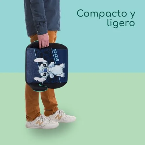 Bebeconfort ▫️ Disney Manga i-Safe, Assento Elevador para Automóvel, Cadeira de Automóvel Stitch, 6-12 anos, 128–150 cm, 22-36 kg, Leve, fácil de instalar com o cinto de segurança, almofadada, tecidos suaves, Stitch autêntico 6