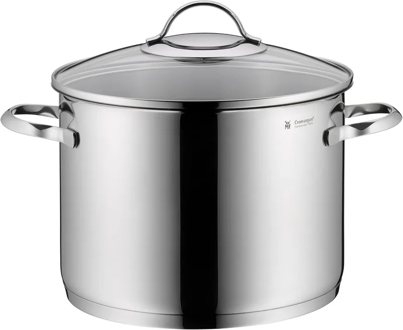 WMF ▫️ Provence Plus - Panela Alta de 24 cm, 8,8 litros para legumes, com tampa de vidro, em aço inoxidável Cromargan sem revestimento antiaderente, adequada para indução