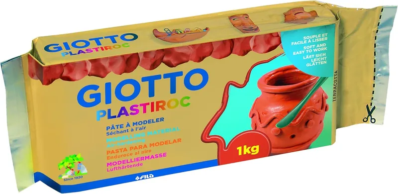 Giotto ▫️ Plastiroc - Bloco de 1 kg de pasta autoendurecível em terracota