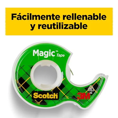 Scotch ▫️ Fita Adesiva Invisível Magic - 2 rolos de 19 mm x 7,5 m + 1 GRÁTIS - Fita adesiva de uso geral para reparação, etiquetagem e selagem de embalagens e documentos 3
