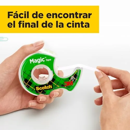 Scotch ▫️ Fita Adesiva Invisível Magic - 2 rolos de 19 mm x 7,5 m + 1 GRÁTIS - Fita adesiva de uso geral para reparação, etiquetagem e selagem de embalagens e documentos 4