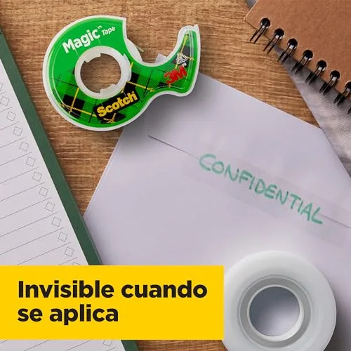 Scotch ▫️ Fita Adesiva Invisível Magic - 2 rolos de 19 mm x 7,5 m + 1 GRÁTIS - Fita adesiva de uso geral para reparação, etiquetagem e selagem de embalagens e documentos 5