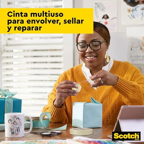Scotch ▫️ Fita Adesiva Transparente - 8 rolos - 19 mm x 33 m - Fita adesiva de uso geral para a escola, a casa e o escritório 2