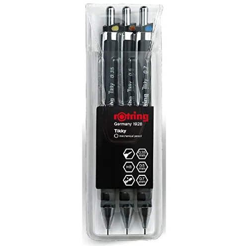 Rotring ▫️ Porta-minas Tikky | minas de 0,35 mm, 0,5 mm e 0,7 mm | 3 unidades 3