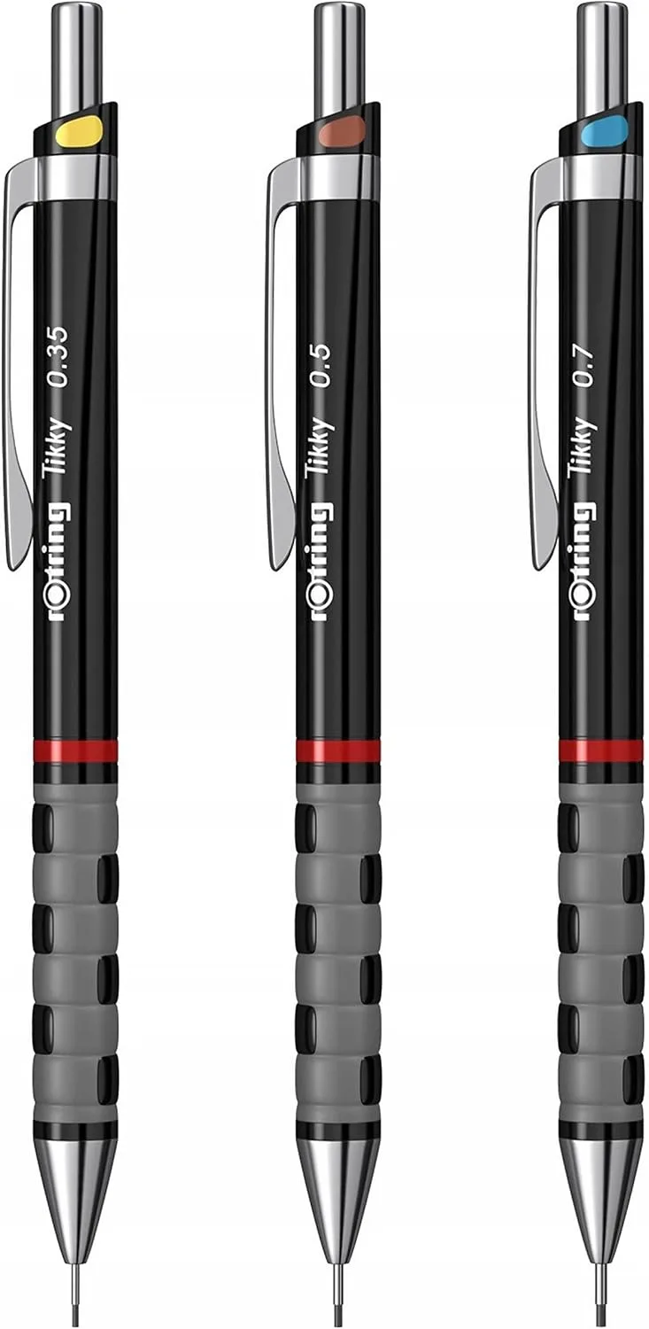 Rotring ▫️ Porta-minas Tikky | minas de 0,35 mm, 0,5 mm e 0,7 mm | 3 unidades