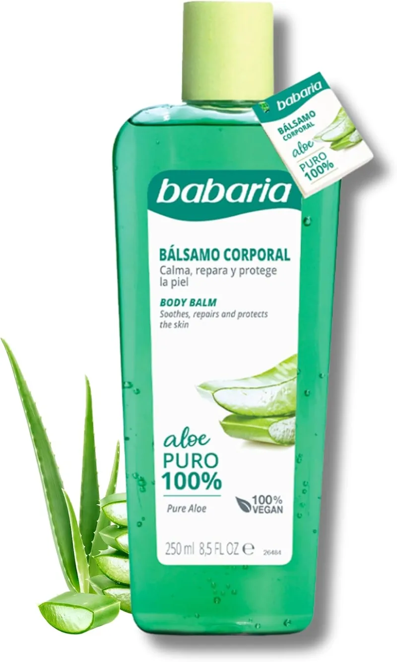 Babaria ▫️ Creme de Aloé Vera 100% Puro 250 ml - After Sun - Hidratante para o Rosto e o Corpo - Textura Leve - Gel de Aloé Vera Puro para Homens e Mulheres com Pele Sensível