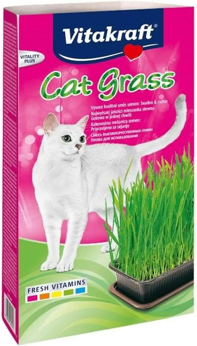 Vitakraft ▫️ Cat Grass, mistura de sementes de erva para gatos, com vitaminas e minerais (1x 120g)