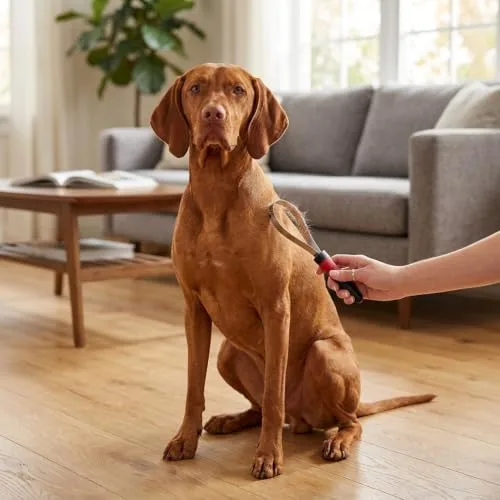 Ferplast ▫️ Pente para cães de pêlo curto – Remove o pêlo morto e o excesso de água após o banho – Dentes duplos em aço inoxidável, C 28,5 x A 6,5 cm. 2