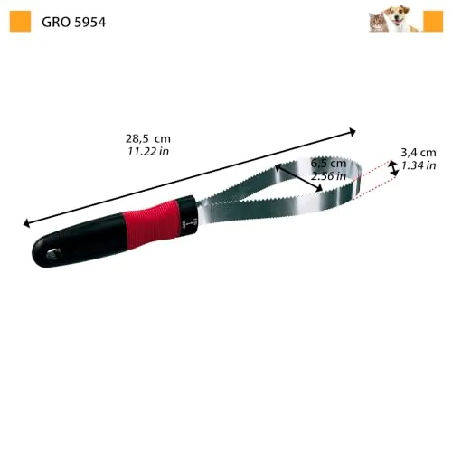 Ferplast ▫️ Pente para cães de pêlo curto – Remove o pêlo morto e o excesso de água após o banho – Dentes duplos em aço inoxidável, C 28,5 x A 6,5 cm. 3