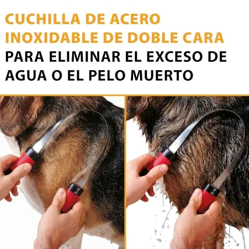 Ferplast ▫️ Pente para cães de pêlo curto – Remove o pêlo morto e o excesso de água após o banho – Dentes duplos em aço inoxidável, C 28,5 x A 6,5 cm. 4