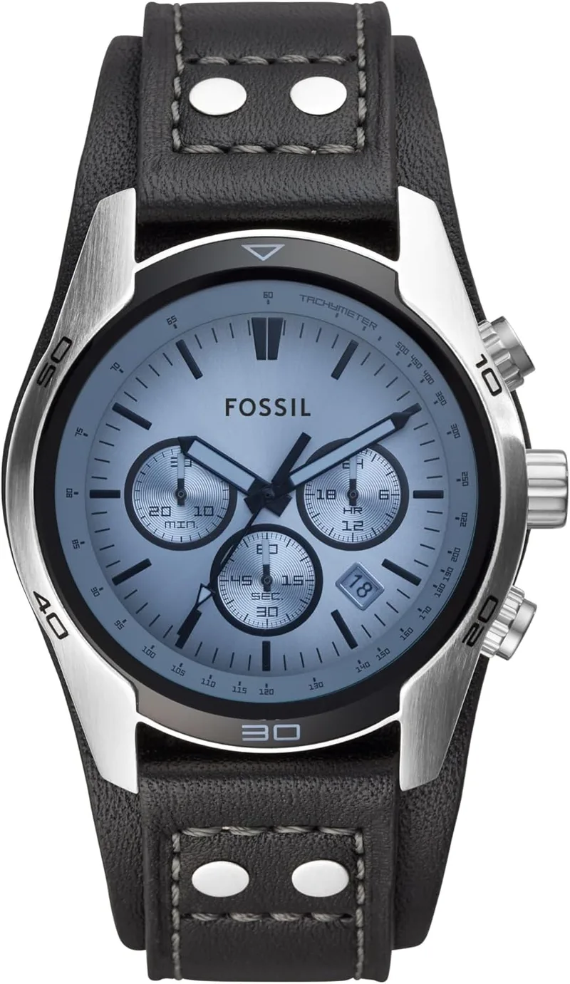 Fossil ▫️ Relógio para homem Coachman, movimento cronógrafo de quartzo
