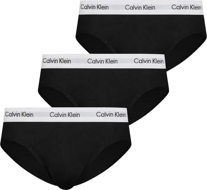 Calvin Klein ▫️ Conjunto de 3 cuecas Hip Brief para homem, em algodão elástico