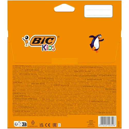 BIC Kids ▫️ Aquacouleur, Regresso às Aulas, Lápis de aguarela com efeito de pintura, Embalagem de 24 unidades 2