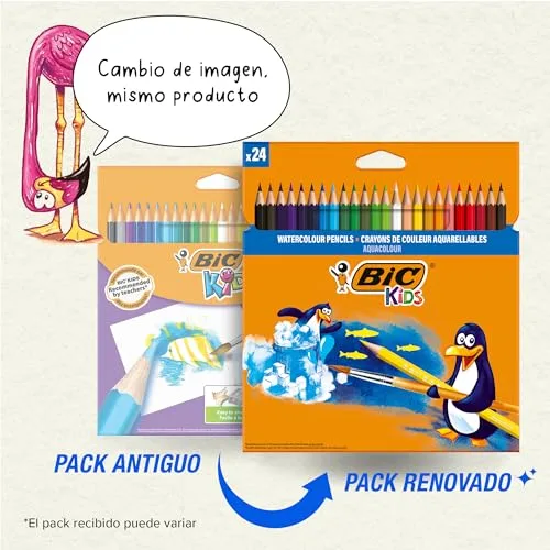 BIC Kids ▫️ Aquacouleur, Regresso às Aulas, Lápis de aguarela com efeito de pintura, Embalagem de 24 unidades 3