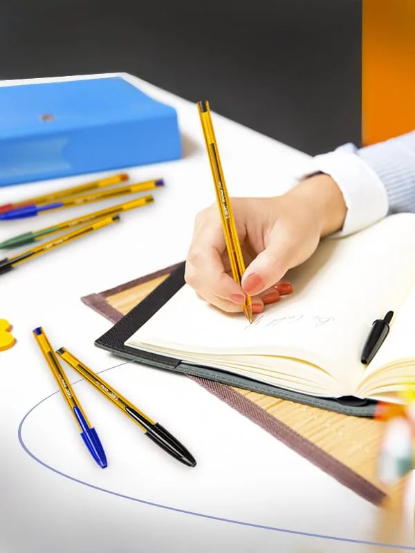 BIC ▫️ Canetas esferográficas Cristal Original Fine com ponta fina (0,8 mm) - Vermelho, caixa de 50 unidades 2