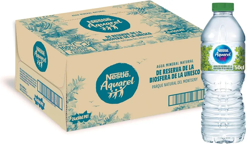 Aquarel ▫️ Embalagem de 24 garrafas de água natural de 50 cl
