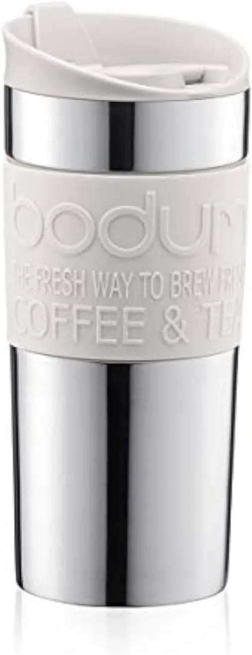 Bodum ▫️ 11068-913 - Caneca de viagem térmica, pequena, 0,35 l, Branco Cremoso