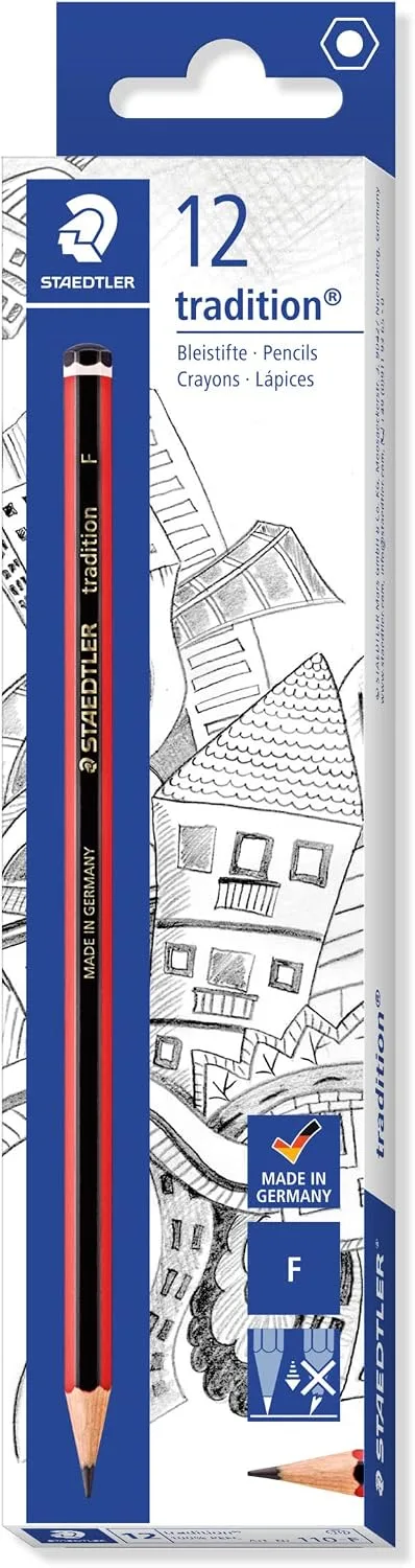 STAEDTLER ▫️ 110-F - Embalagem de 12 lápis, 12 unidades