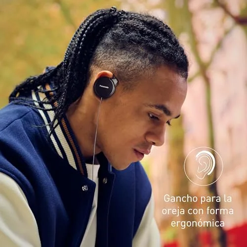 Panasonic ▫️ RP-HS46E-K Slim — Auscultadores com clipe e fio, compactos e dobráveis, design ultrafino, ficha de 3,5 mm, 32 ohms, preto 2