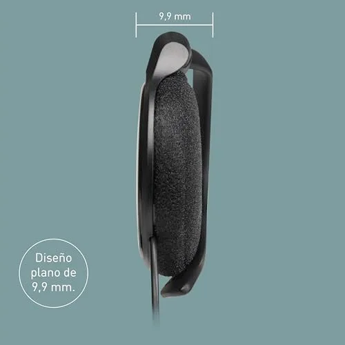 Panasonic ▫️ RP-HS46E-K Slim — Auscultadores com clipe e fio, compactos e dobráveis, design ultrafino, ficha de 3,5 mm, 32 ohms, preto 3