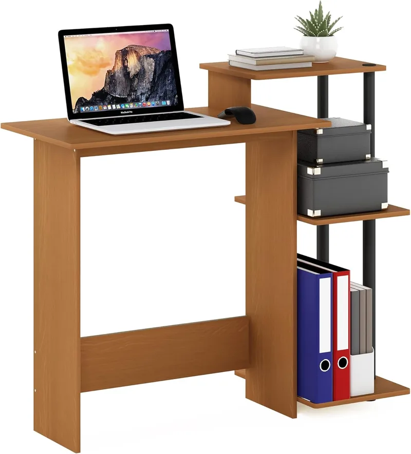 Furinno ▫️ Efficient Home Laptop Desk, Cerejeira clara/Preto
