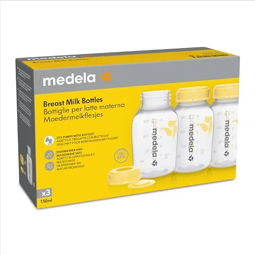 Medela ▫️ Biberões para armazenamento de leite materno, sem BPA, embalagem de 3 unidades de 150 ml 3