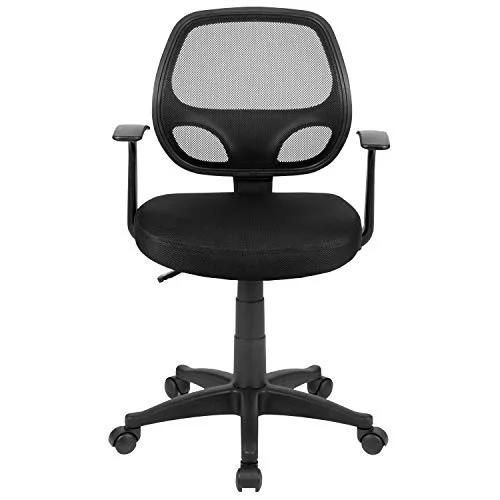 Flash Furniture ▫️ Cadeira de escritório com encosto médio, preta, em tecido, 61 x 53 x 99 cm (largura x profundidade x altura) 7