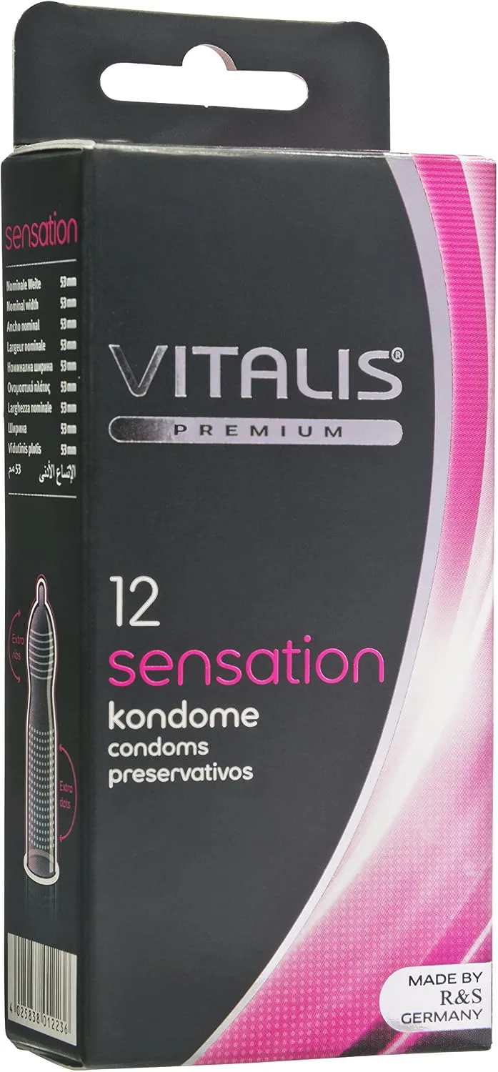 VITALIS ▫️ Sensation, embalagem de 12 preservativos, 12 unidades