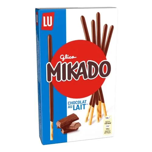 Mikado ▫️ LU, Palitos de bolacha estaladiços, cobertos de chocolate de leite, 75 g 2