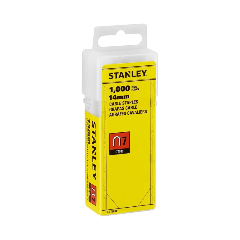 STANLEY ▫️ 1-CT109T - Grampos para cabos tipo 7-14 mm - 1000 unidades