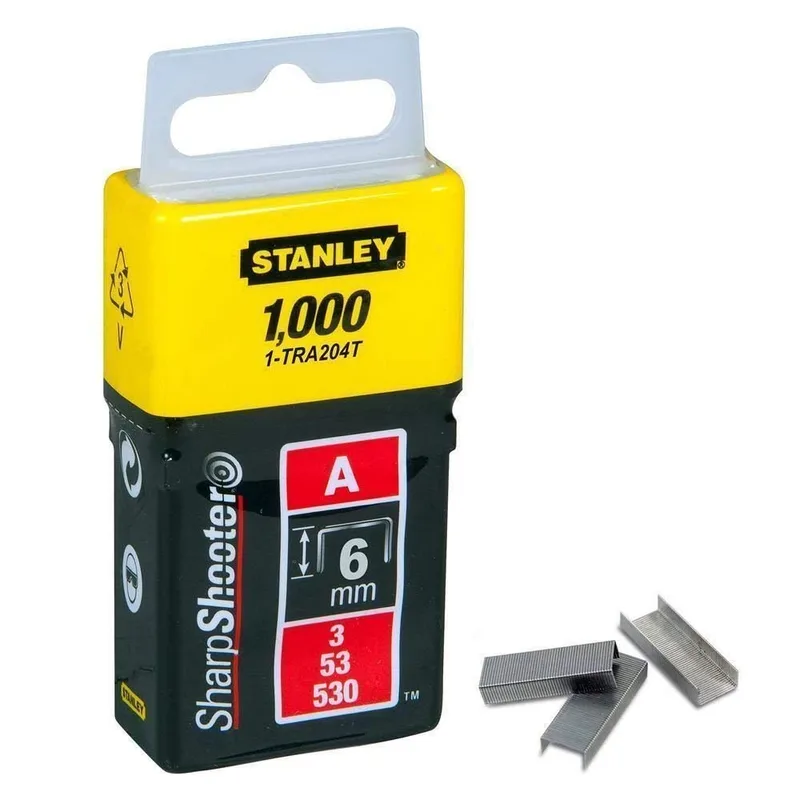 STANLEY ▫️ 1-TRA204T - Agrafe tipo A (5/53/530) 6 mm - 1000 unidades