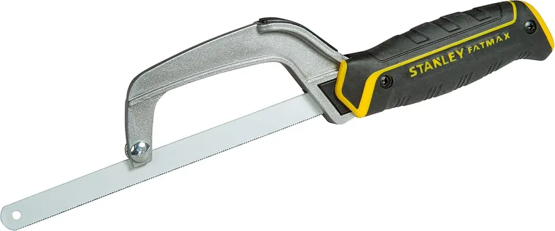 STANLEY ▫️ Mini-serra estrutura metálica, comprimento 300 mm, cabo sintético, lâmina ajustável e compatível com outras lâminas, 24 dentes por polegada, 0-15-211