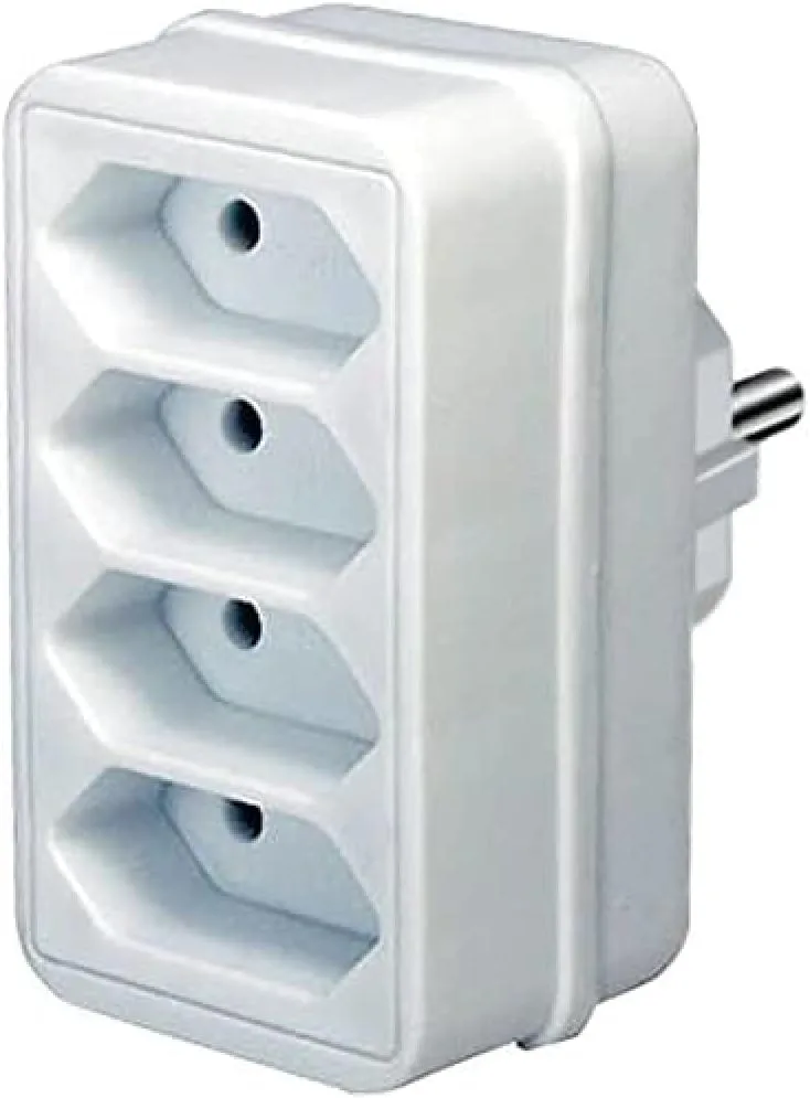 Brennenstuhl ▫️ Tomada múltipla para tomada de corrente (Tomada adaptadora para 4 tomadas Euro, tomadas com maior proteção contra acidentes) Branco