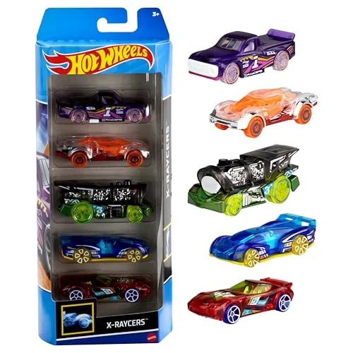 Hot Wheels ▫️ Conjunto de 5 carros à escala 1:64, presente para colecionadores e crianças a partir dos 3 anos (os modelos podem variar), 01806 3