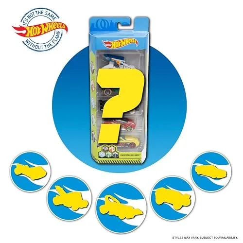 Hot Wheels ▫️ Conjunto de 5 carros à escala 1:64, presente para colecionadores e crianças a partir dos 3 anos (os modelos podem variar), 01806 6