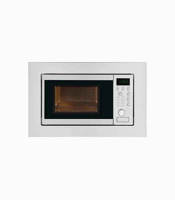 Exquisit ▫️ Micro-ondas de encastrar 20 L, 800 W, grelha de 1000 W, acabamento em aço inoxidável, temporizador digital, luz interior, prato de 24,5 cm, dimensões 35,5 x 46,5 x 34 cm. 4