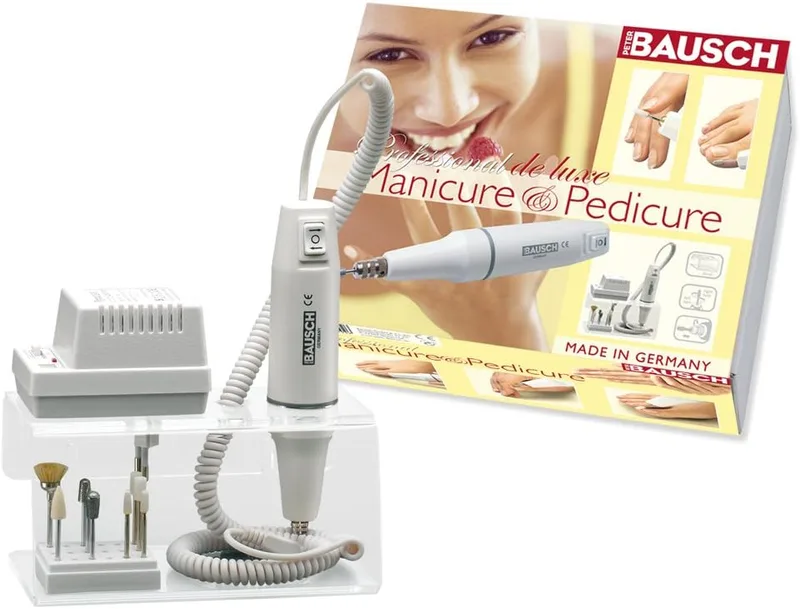 PETER BAUSCH ▫️ 0319D - Conjunto de manicure e pedicure (inclui suporte acrílico e dispositivo de tensão)