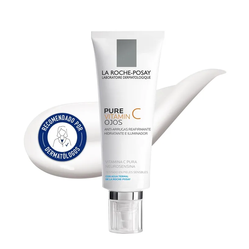 La Roche-Posay ▫️ Tratamento Antirrugas para o Contorno dos Olhos, Reafirmante e Iluminador, Cuidado Dermatológico Antioxidante, Fórmula com Vitamina C Pura, Redermic C, 15 ml