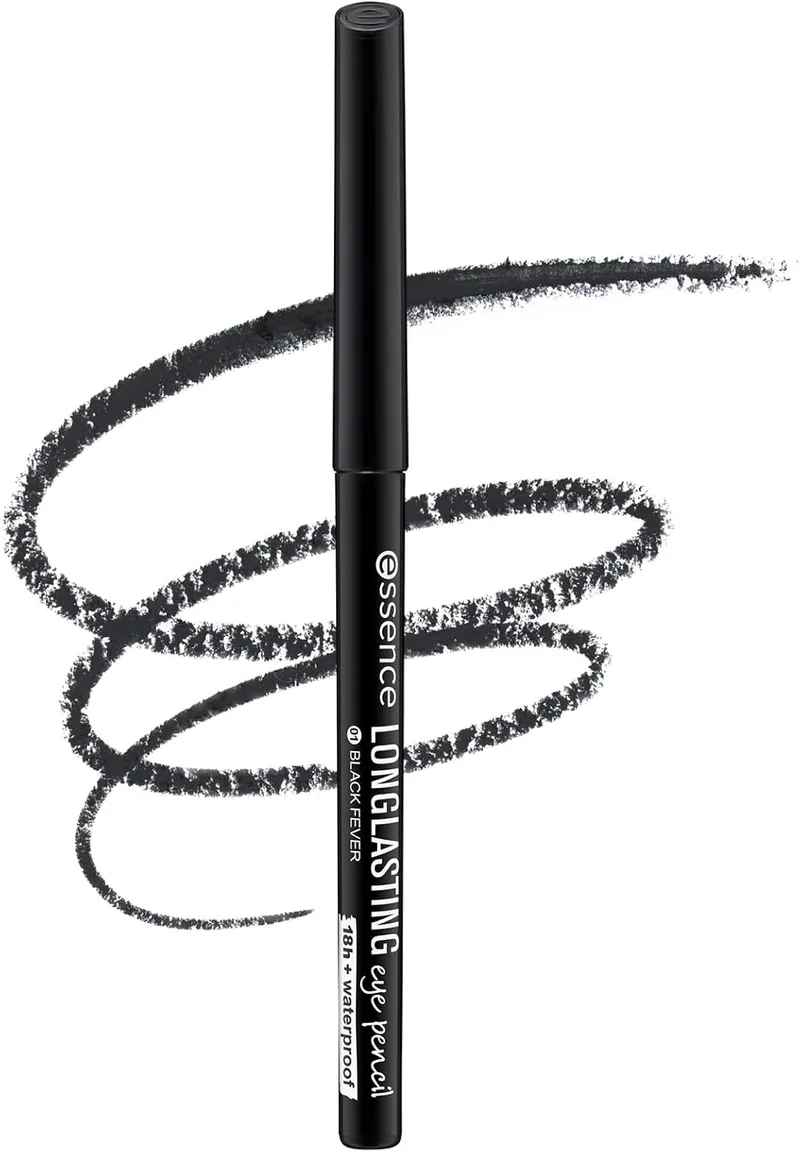 Essence Cosmetics ▫️ essence LONG-LASTING lápis de olhos black fever Lápis de olhos 01 à prova de água