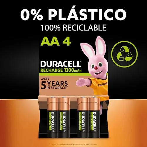 Duracell ▫️ Pilhas recarregáveis AAA (embalagem de 4) 1,2 V, 750 mAh NiMH 6
