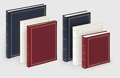walther design ▫️ Álbum de fotografias azul com capacidade para 300 fotografias de 10 x 15 cm, tipo «memo book», em imitação de couro com relevo, Monza ME-140-L 2
